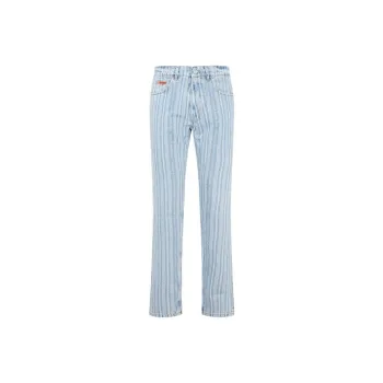 Martine Rose Striped Straight Leg Mid Rise Jeans