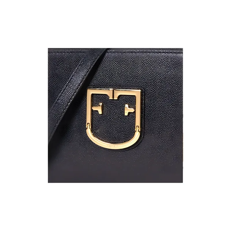 Furla Brava Camelia Cow Leather Camera Bag, Shoulder Bag, Crossbody Bag Mini Women's Black-3