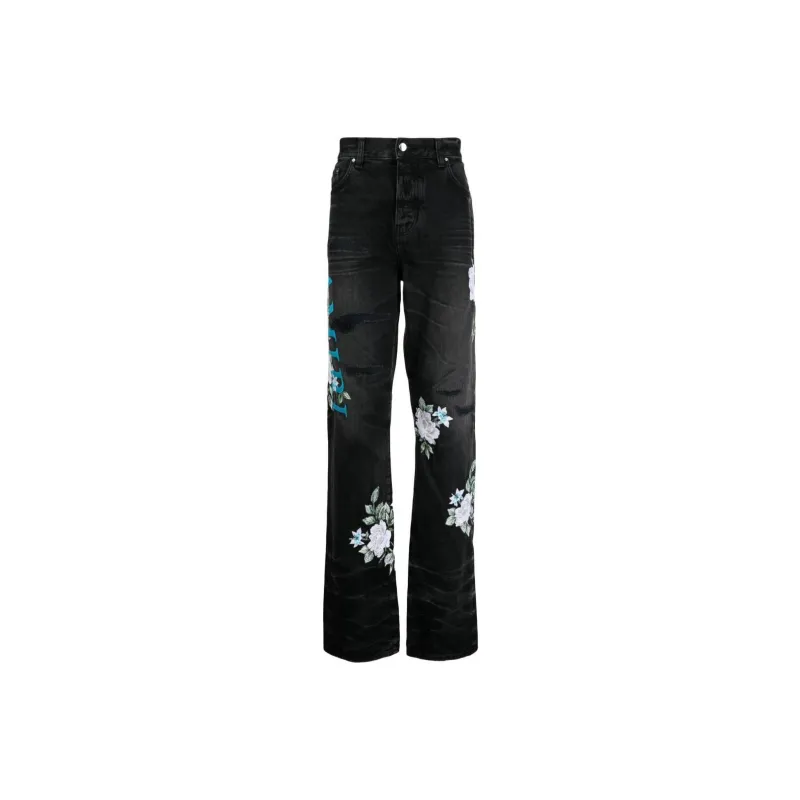 AMIRI Floral print Straight leg Jeans-0