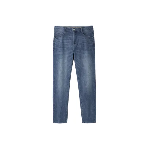 HLA Jeans Men Ice Oxygen Bar Blue Gray Denim Gradient Medium 43