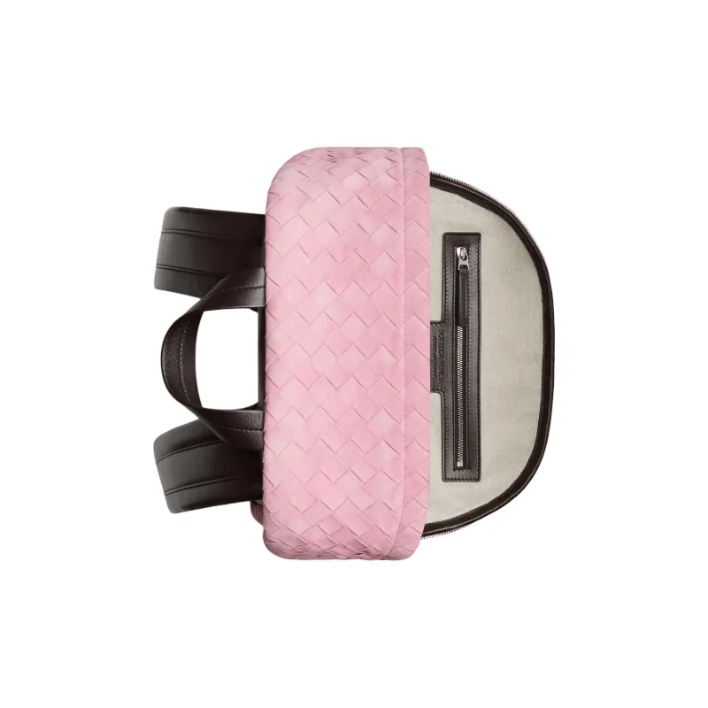 Bottega Veneta Intrecciato Calfskin Backpack Women's Rose-3