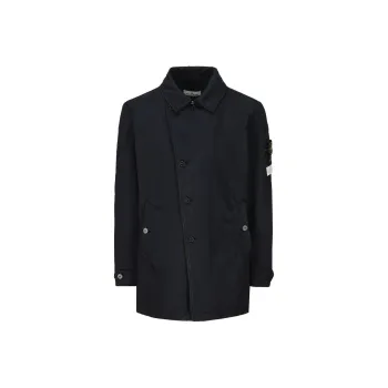 STONE ISLAND Compass Patch Long Sleeved Button Up Coat