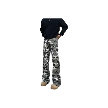 Menglaini Jeans Unisex Camouflage Pants