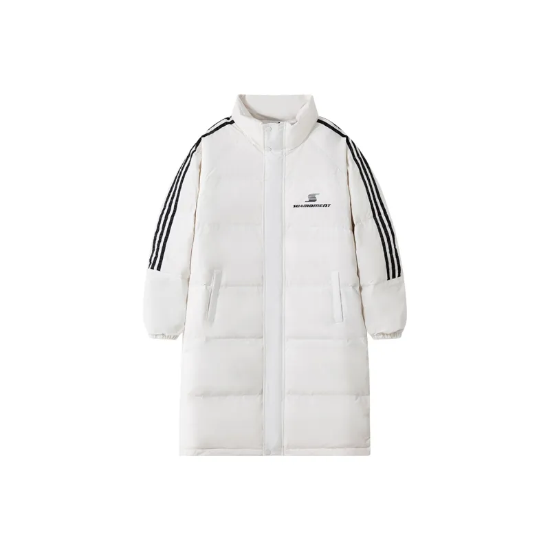 Suamoment White Duck Down Warm Loose Fit Winter Versatile Coat Unisex-4