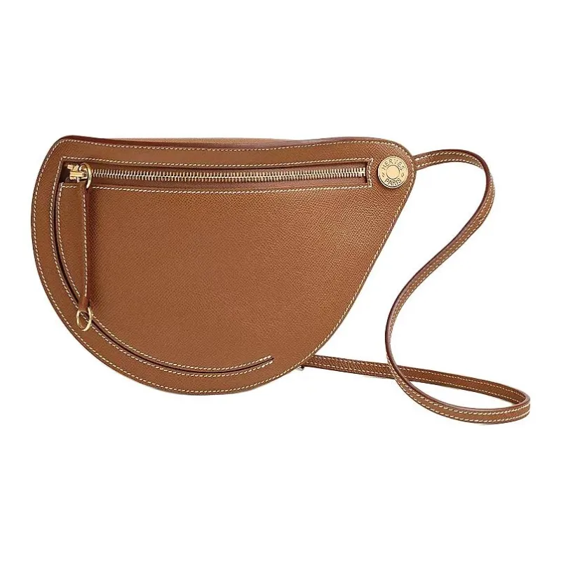 HERMES Petite Course Epsom Calfskin Shoulder Bag Small Size Women's 37 Gold Brown-0