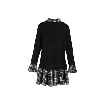 DOSOHEB Long Sleeved Dress Women's Black