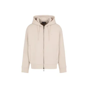 EMPORIO ARMANI Lyocell blend Jersey Hooded Sweatshirt With Zip