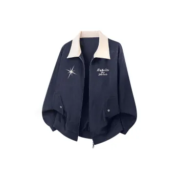 JINBEILE Jackets Coats Unisex Navy Blue