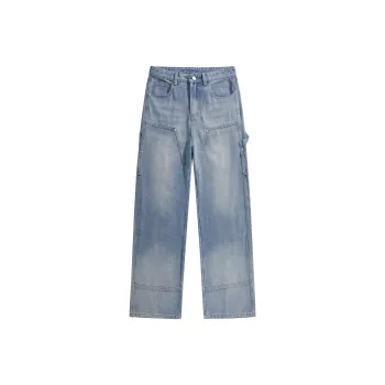 HOZZS Jeans Unisex Denim Blue