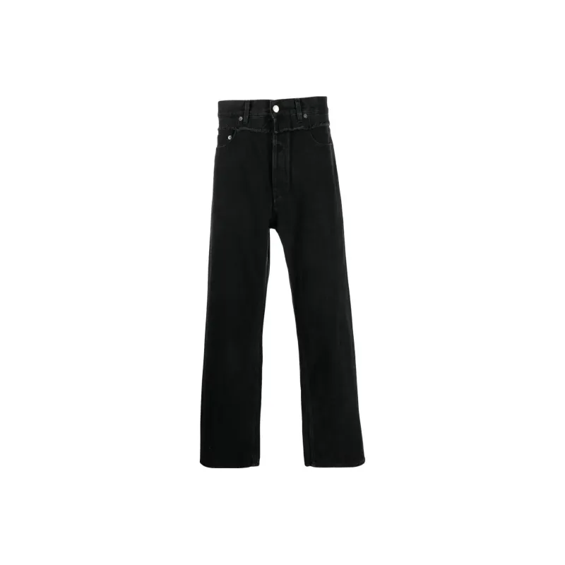 AMBUSH Frayed trim Loose Jeans-0