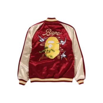 A BATHING APE Japan Exclusive Commemorative Collection Jackets Unisex Burgundy