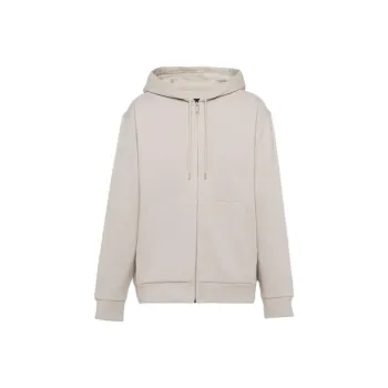 PRADA Cotton And Cashmere Hoodie Jackets Coats Men's Chalk White