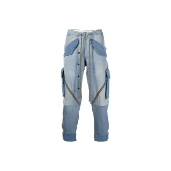 GREG LAUREN Panelled Tapered Jeans