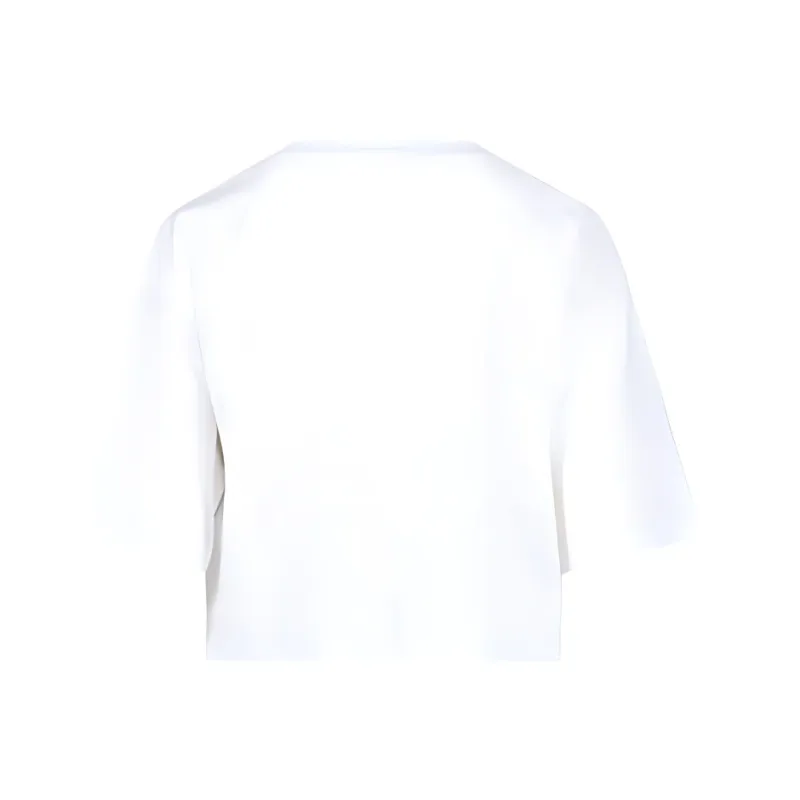 BALMAIN Logo Printed Cropped T Shirt-1