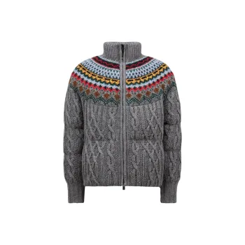 Moncler Grenoble Gerlos Jacquard Zipped Knit Down Jacket