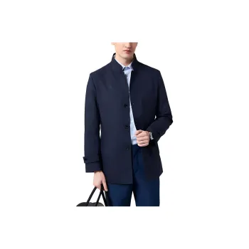 Francesco Totti Trench Coat Men's Black Navy Blue