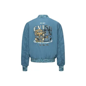 EVISU 2024 Fall And Winter Jackets Coats Men Gray Blue