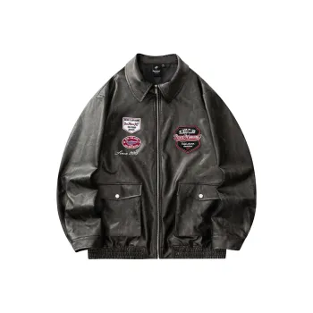 Suamoment PU Leather Vintage Top Coat Unisex