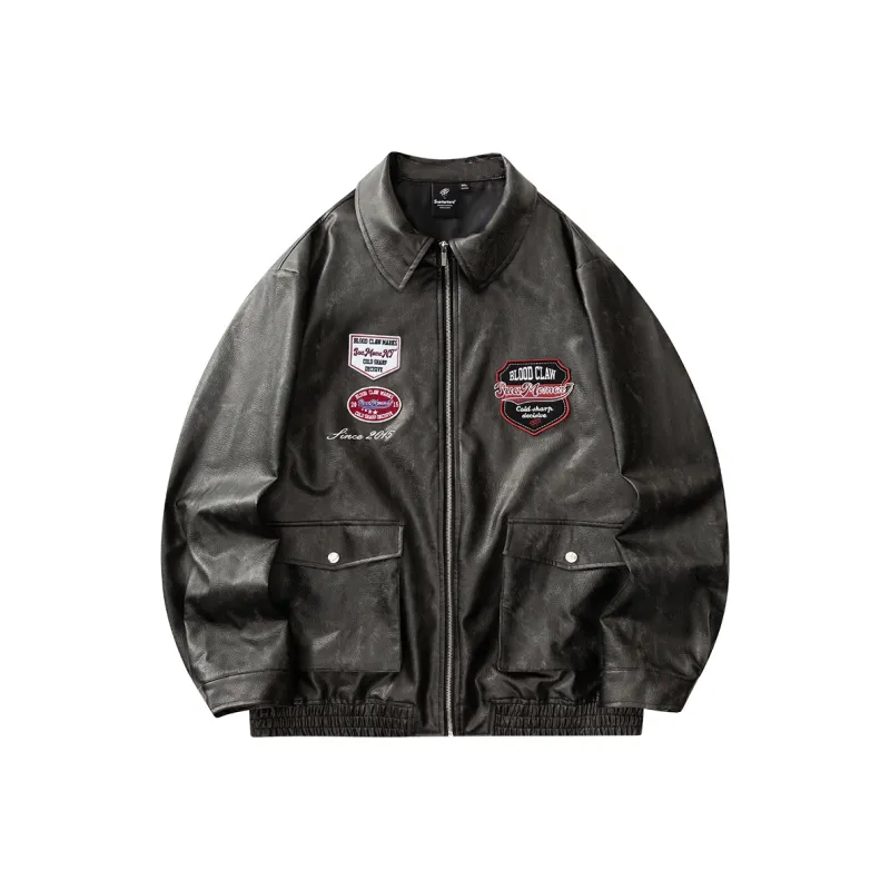 Suamoment PU Leather Vintage Top Coat Unisex-0