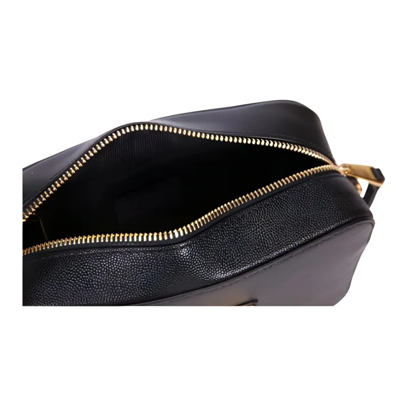 Furla Brava Camelia Cow Leather Camera Bag, Shoulder Bag, Crossbody Bag Mini Women's Black-4