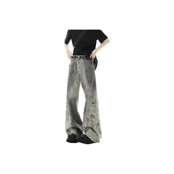 FASTFISH Jeans Unisex Snakeskin Print White