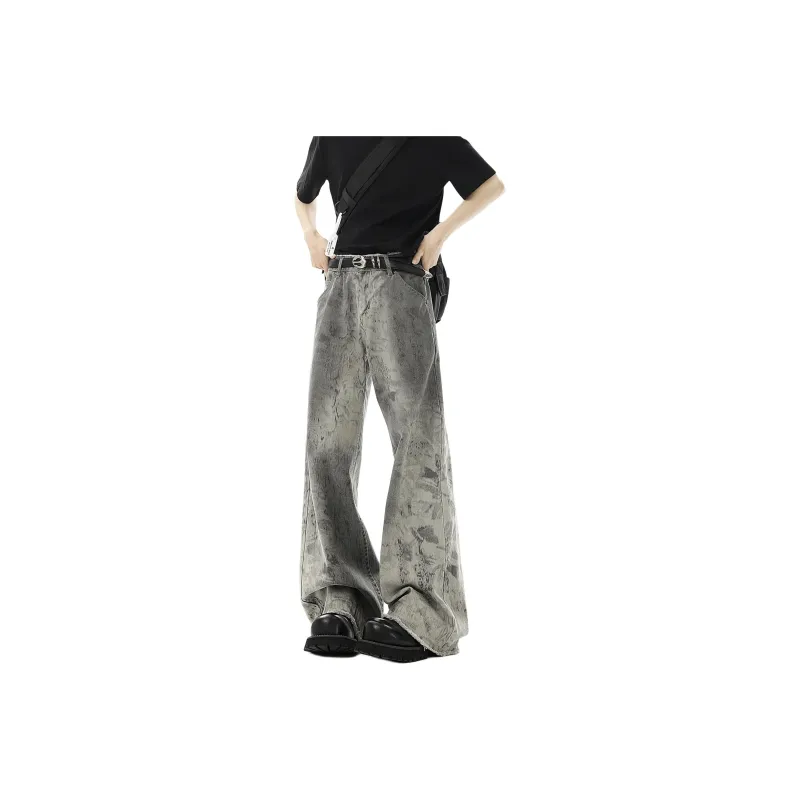 FASTFISH Jeans Unisex Snakeskin Print White-0
