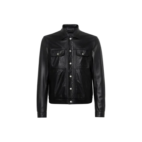 DSQUARED 2 Leather Boxy Jean Jacket