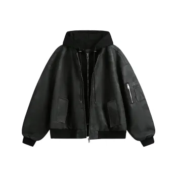 HOKLV Jackets Coats Unisex Navy Blue