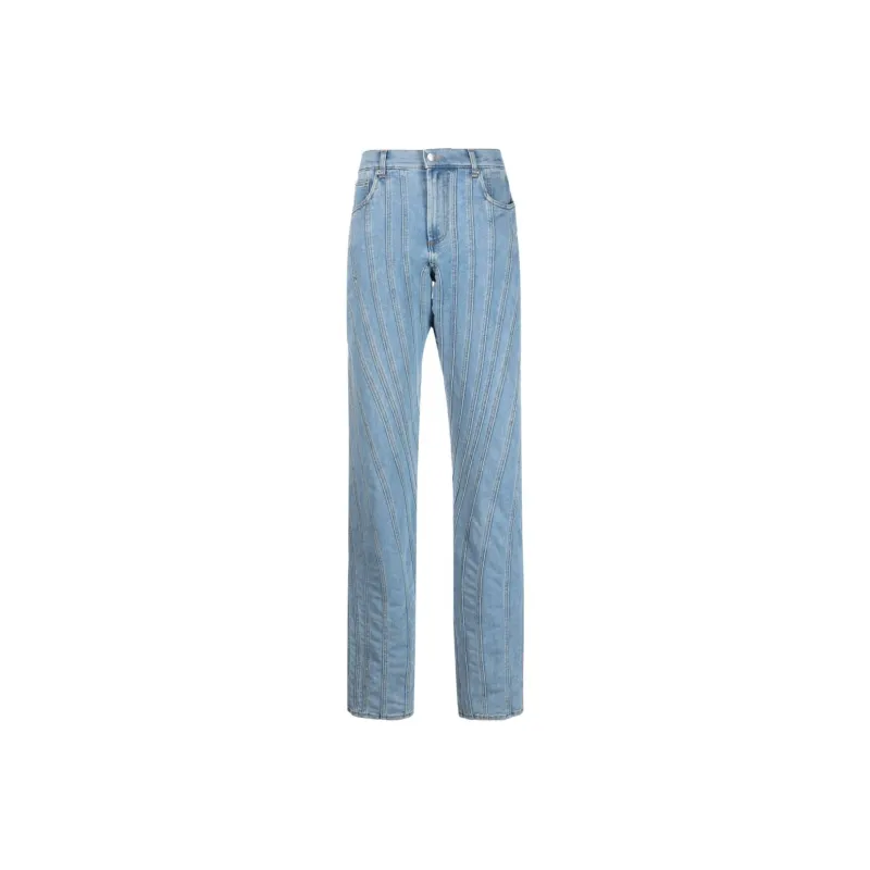 Mugler Snow Spiral Straight leg Jeans-0