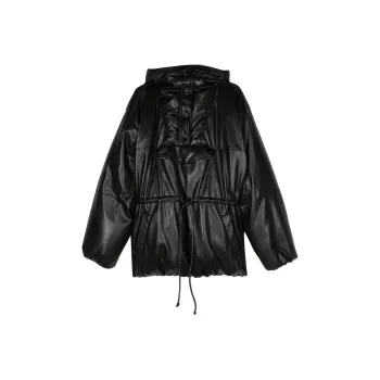 NANUSHKA Faux leather Hooded Puffer Coat