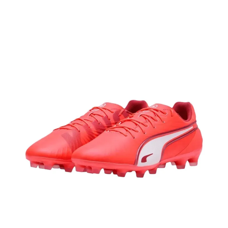 PUMA KING MATCH AG Short Rubber Studs HG Short Rubber Studs Anti Slip Wear Resistant Soccer Shoes Unisex Red-1
