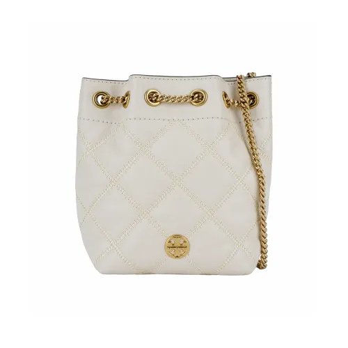 TORY BURCH Leather Bucket Bags Crossbody Bag, Shoulder Bag Women's Beige