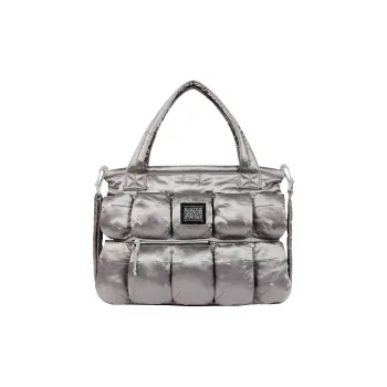 Supreme Polyester Tote Bag, Shopping Bag, Shoulder Bag, Handbag Women's Silver