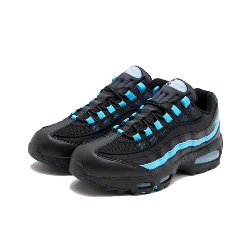 Nike Air Max 95 Anti Slip Wear Resistant Low Top Running Shoes Unisex Black Blue-1