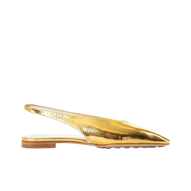 Bottega Veneta Sofia Casual Single Shoes Women's Gold-1