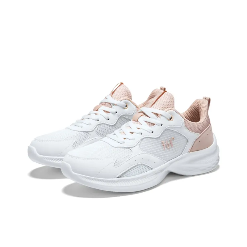 361° Cushioning, Breathable, Lightweight Low Top Sprint Running Shoes Women's Feather White Fresh Pink-3