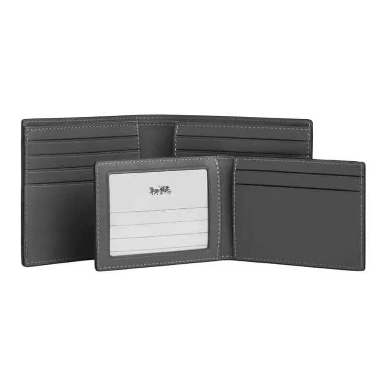 COACH 3 IN 1 Wallet Calfskin Wallet Mini Men's Charcoal-2