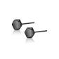 [Pair Price]999 Silver Black Geometric Stud Earrings