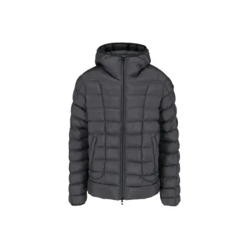 DIESEL D Logo Patch Quilted Hooded Jacket
