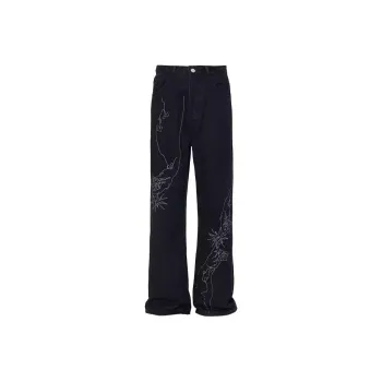 PAINT STAIN Jeans Unisex Black