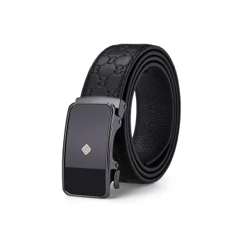 GUSKI Top Grain Cow Leather Belt, Luxury Belt Men's Gunmetal, Gold, Silver Width 3.5cm Gift Box Set