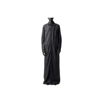 Ann Demeulemeester Peet X-Long Deconstructed Coat Leather Jacket Men's Black