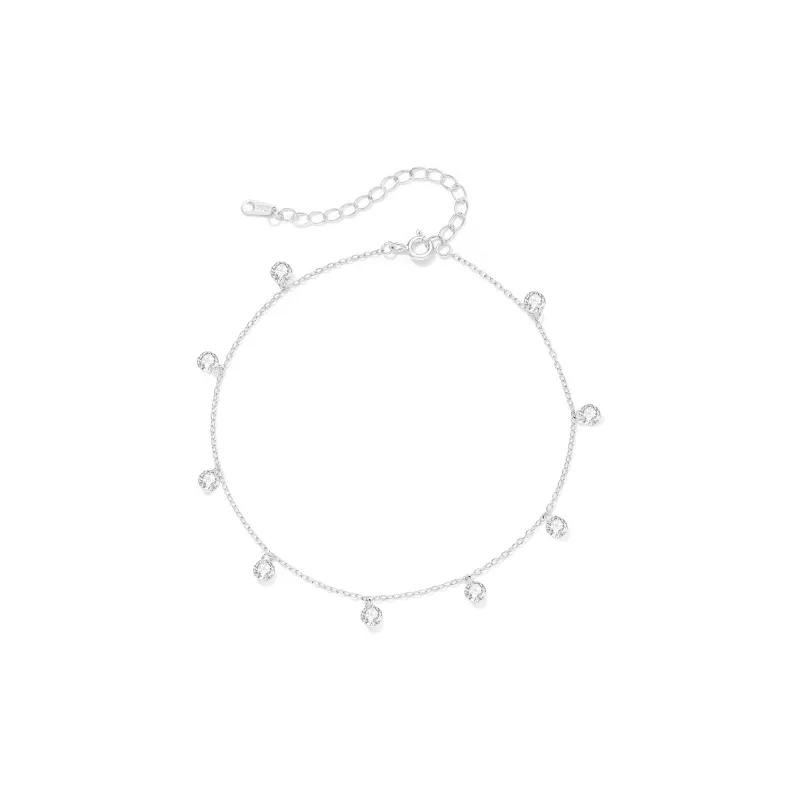 Love Link 925 Sterling Silver Anklets Women's-0