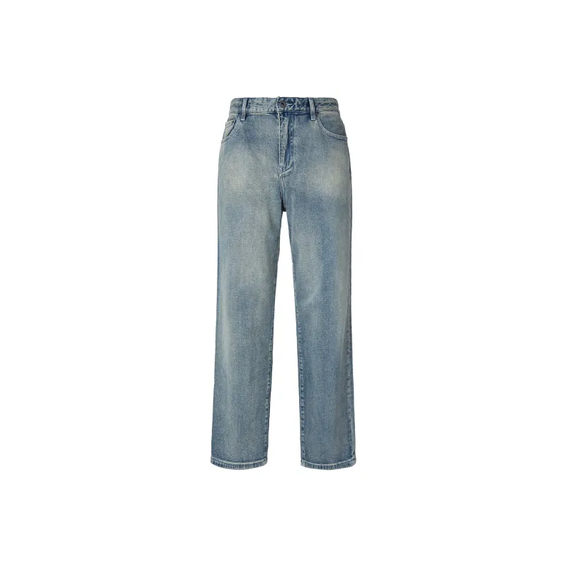 PEACEBIRD MEN Jeans Men Denim Blue Loose Fit, Straight Fit-0