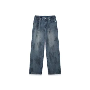 Crying Center Jeans Unisex Distressed White