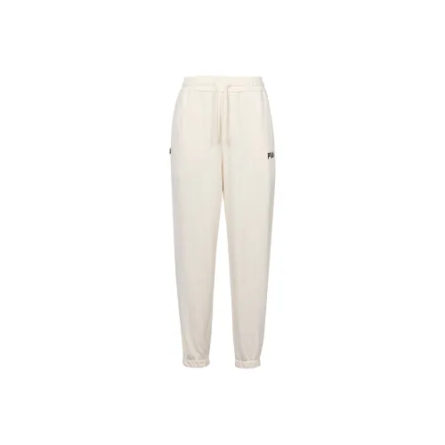 FILA Valentine's Day Collection Knitted Sweatpants Men Milk Salt White