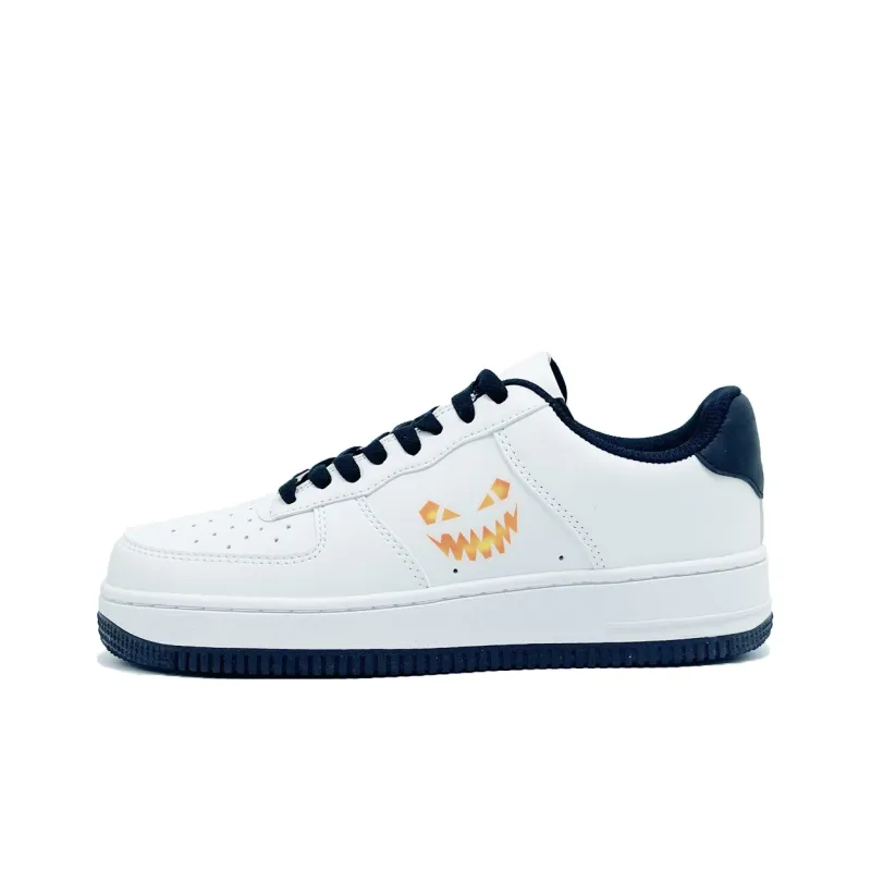 PAIN OR PLEASURE Slip Resistant Low Top Skateboard Shoes Unisex Black White-0