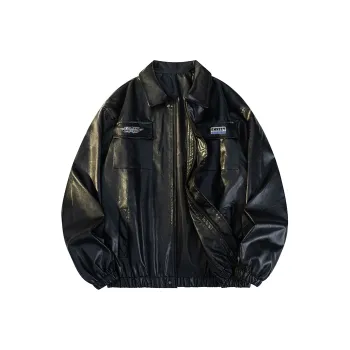 Qnxeey Leather Jackets Unisex