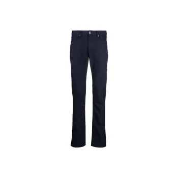 EMPORIO ARMANI J06 Slim fit Cotton blend Trousers With Micro armure Polka Dots