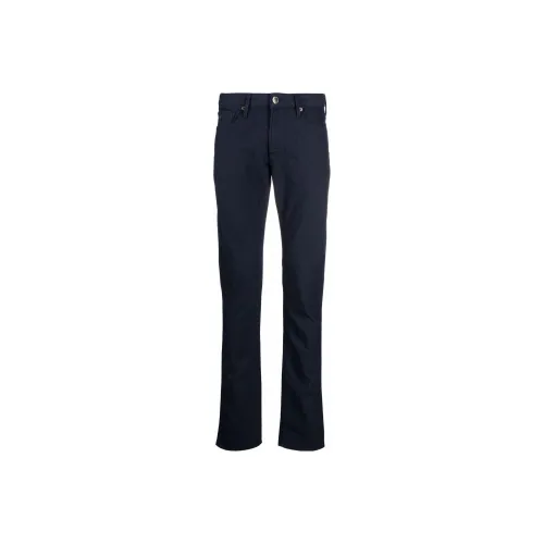 EMPORIO ARMANI J06 Slim fit Cotton blend Trousers With Micro armure Polka Dots